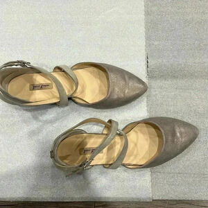 [UK5.5/US8] Paul Green Peeptoe Slingpump Flat with Metalic  Leather